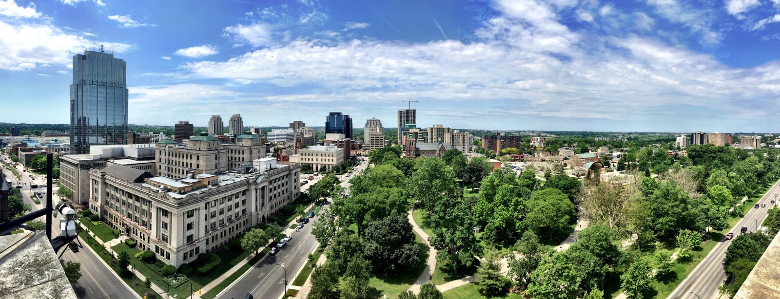 London Ontario Downtown overlooking Victoria Park from the City Hall observation deck.